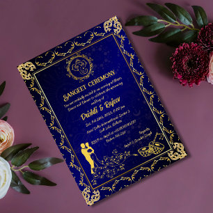 Indisk före Bröllop Sangeet Ceremony Inbjudningar