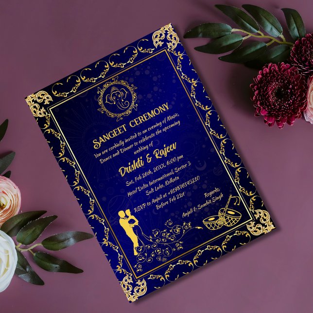 Indisk före Bröllop Sangeet Ceremony Inbjudningar (Skapare uppladdad)