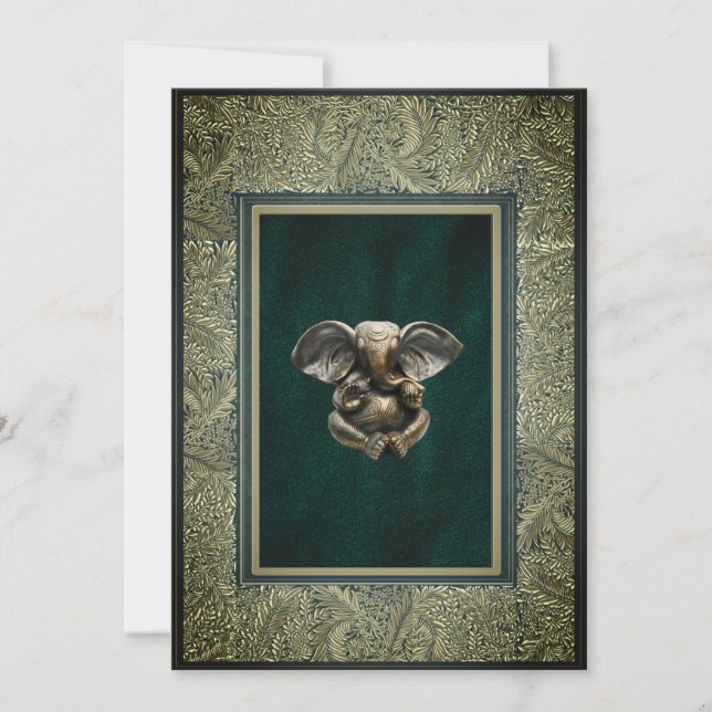 Indisk Ganesha-kort för traditionella bröllopsinbj Inbjudningar (Framsida)