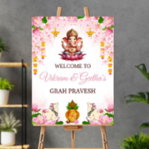 Indisk Graha Pravesh Välkomstskylt: Traditionell H