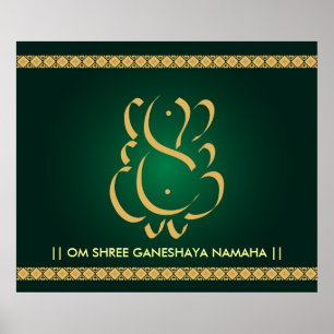 Indisk gud Ganesha - affisch