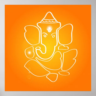 Indisk gud Ganesha - affisch