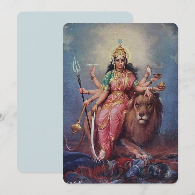 Indisk gudinna - hälsningskort meddelande (Fram/baksida)