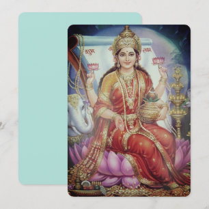 Indisk gudinna Lakshmi - hälsningskort Meddelande