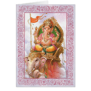 Indisk gudstjänst/Ganesha - gratulationskort Hälsningskort