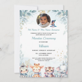 Indisk Hair Cshing Ceremony Card, Mundal Inbjudan