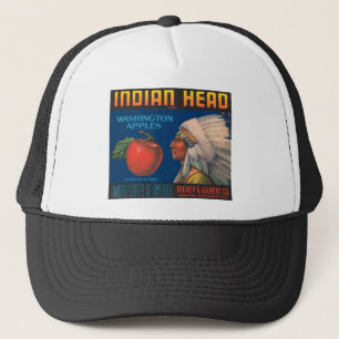 Indisk Head Washington äpplevintage annons Keps