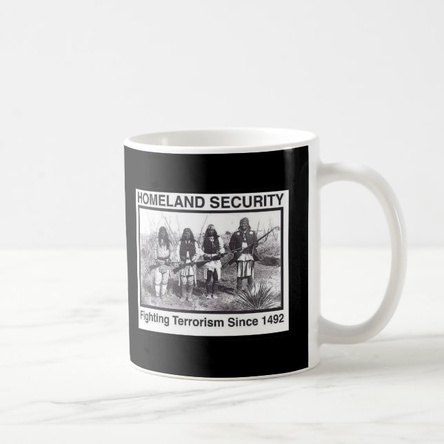 Indisk hemlandsäkerhet för svart foto kaffemugg (Höger)