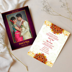 Indisk hindu Bröllop par Image Chakra Design Inbjudningar