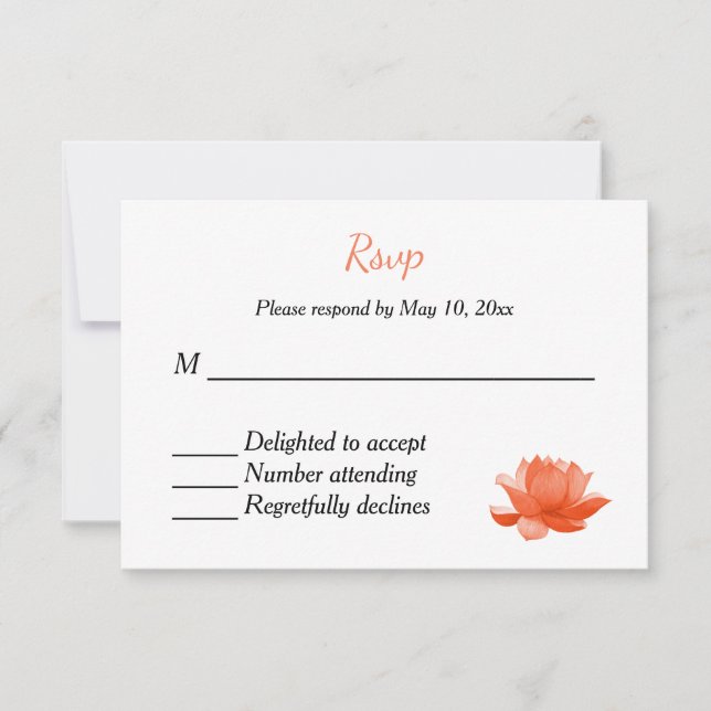 Indisk hinduisk bröllopsinbjudan RSVP OSA Kort (Framsida)