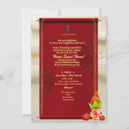 Indisk hinduisk husinvigning Grihapravesh-inbjudan Inbjudningar