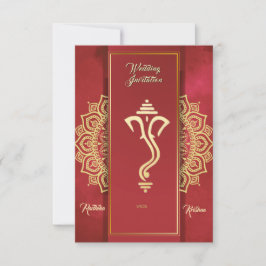 Indisk hinduisk vigsel Ganesha inbjudan