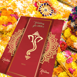 Indisk hinduisk vigsel Ganesha inbjudan