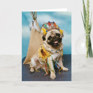 Indisk infödd amerikansk Pug Hund Kort