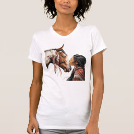 Indisk inhemsk flicka Kissing Horse T Shirt