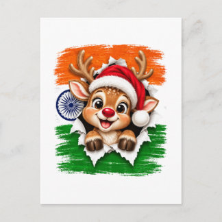 Indisk julren inbjudan vykort