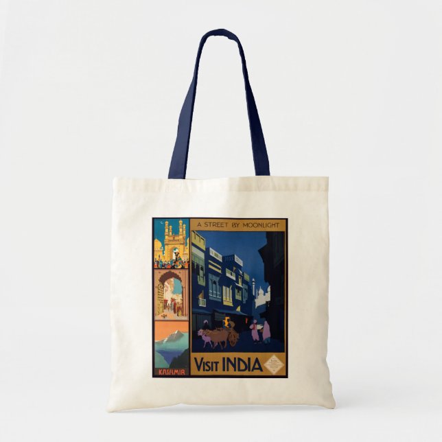 Indisk kollage för reseaffisch tygkasse (Framsidan)