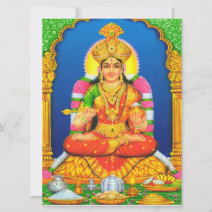 Indisk konst Lakshmi Gud Hindu religion Kort