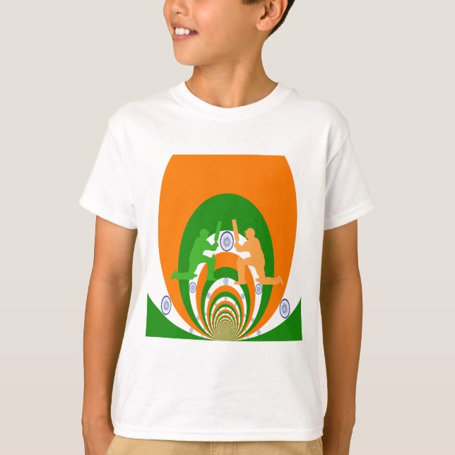 Indisk kricketsprit Abstrakt design T-shirt (Framsida)