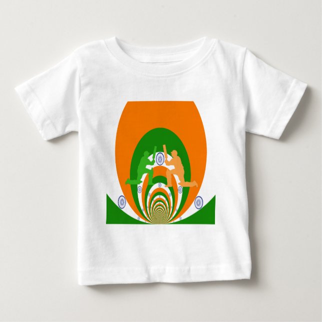 Indisk kricketsprit Abstrakt design Tee Shirt (Framsida)