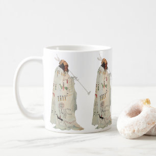 Indisk krigare med pipa Porträtt av Karl Bodmer Kaffemugg