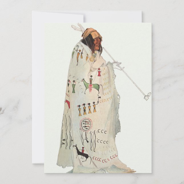 Indisk krigare med Pipe Porträtt av Karl Bodmer (Framsida)