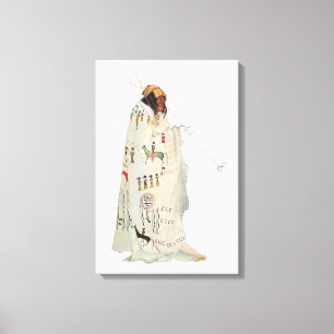 Indisk krigare med Pipe Porträtt av Karl Bodmer Canvastryck