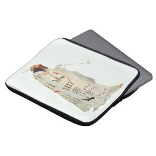 Indisk krigare med Pipe Porträtt av Karl Bodmer Laptop Sleeve