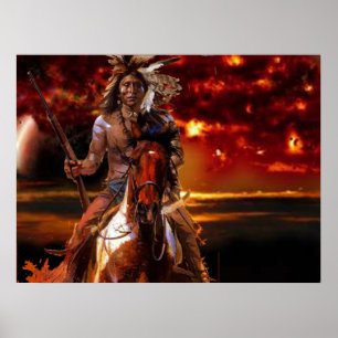 Indisk krigareridning till och med avfyra poster