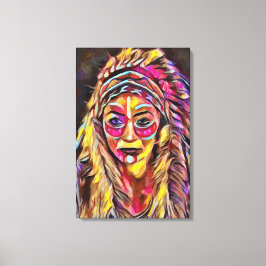 Indisk kvinna canvastryck