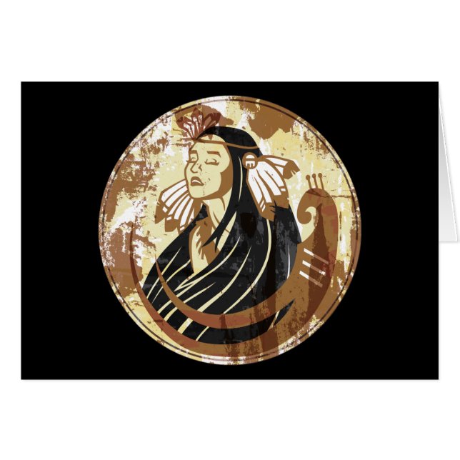 Indisk kvinna hälsningskort (Framsidan Horizontal)