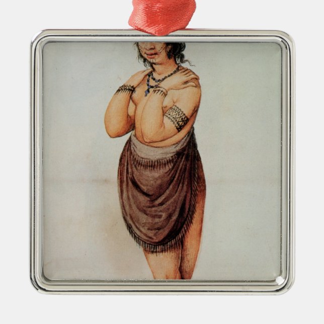 Indisk kvinna julgransprydnad metall (Framsidan)