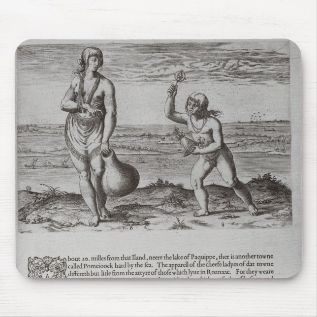 Indisk kvinna och ung flicka musmatta (Framsidan)