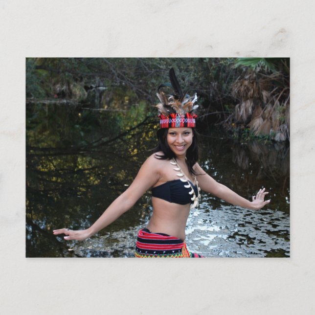 Indisk kvinnadans vykort (Framsida)