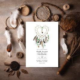 Indisk legend Tribal Boho Bröllopsfoto Inbjudningar