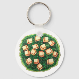 Indisk livsmedelshöf Indien Saag Paneer Spinach Ch Nyckelring