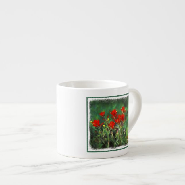 Indisk målning vid pensel - originalfärgsbild espressomugg (Framsida höger)