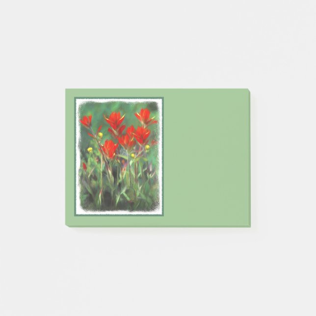 Indisk målning vid pensel - originalfärgsbild post-it block (Framsida)