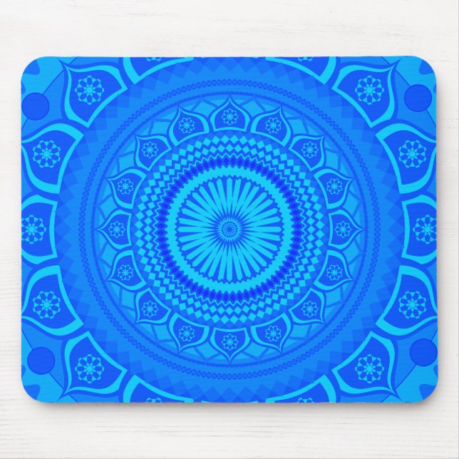 Indisk Mandala Blå Musmatta (Framsidan)