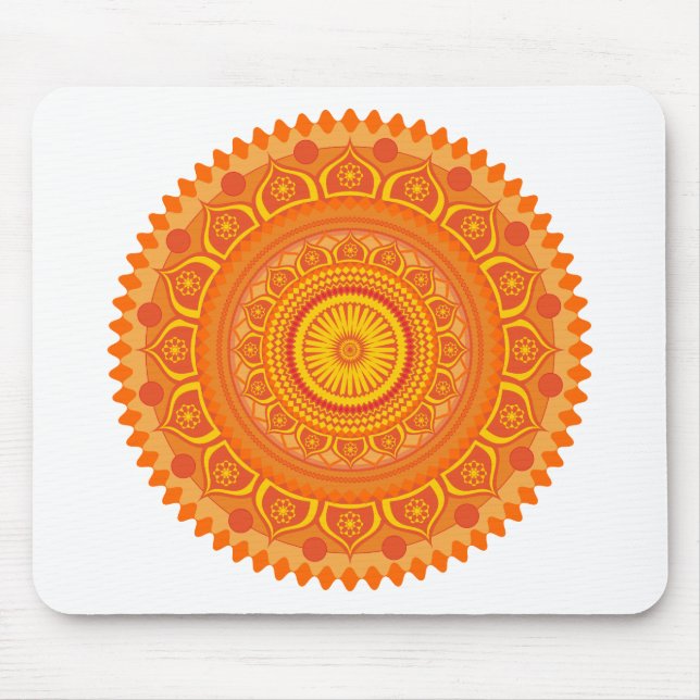 Indisk mandala Orange Musmatta (Framsidan)