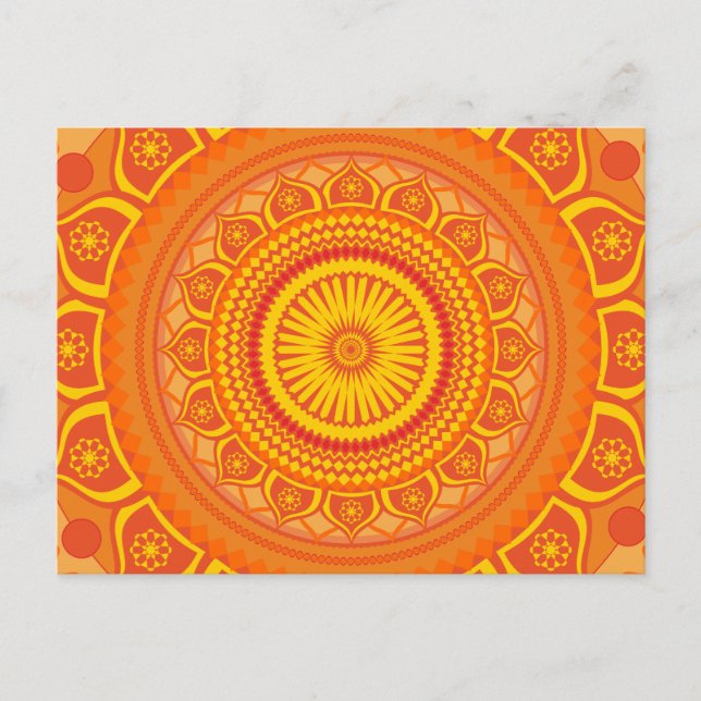 Indisk mandala Orange Vykort (Framsida)