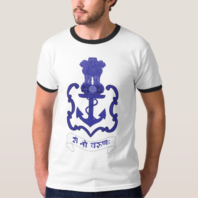 Indisk marinvapensköld, Indien T Shirt (Framsida)