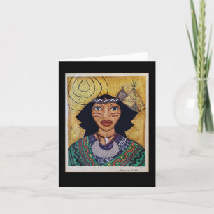 Indisk med tomt kort för skugga av grönt