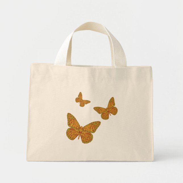 Indisk monarch Tote Bag Mini Tygkasse (Framsidan)