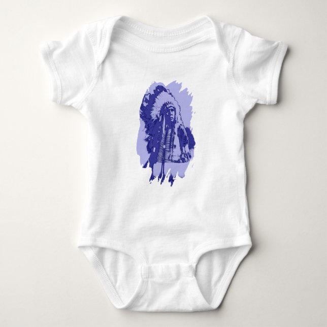 Indisk mörk för indian - blått t-shirt (Framsida)