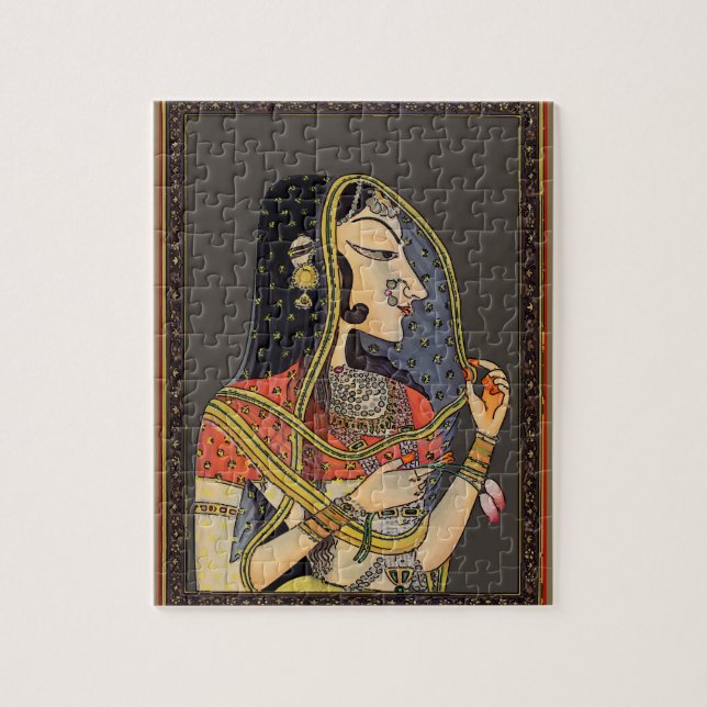 Indisk mughal Woman, Vintage Stil Pussel (Vertikal)