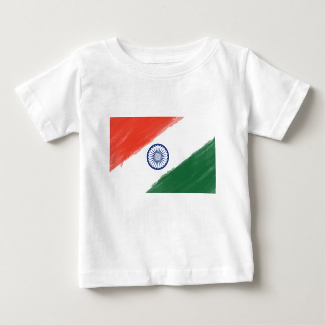 Indisk nation för land för flaggaflaggaIndien T Shirt (Framsida)