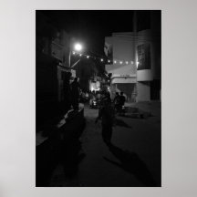 Indisk nattlig gatuscen - urban fotografering