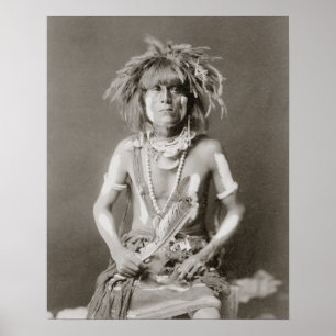 Indisk Ormpräst, 1910. Gammalt Foto Poster