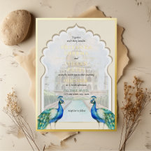 Indisk påfågel guld Taj Mahal estetisk bröllop